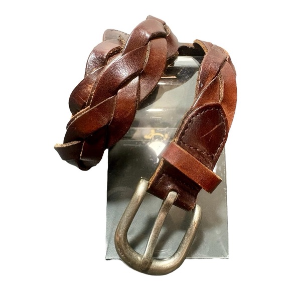Hollister Accessories - HOLLISTER Braided Brown Leather Belt